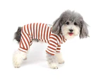 Pet clothes Dog stripe clothes Pet four leg comfortable breathable clothing (m)