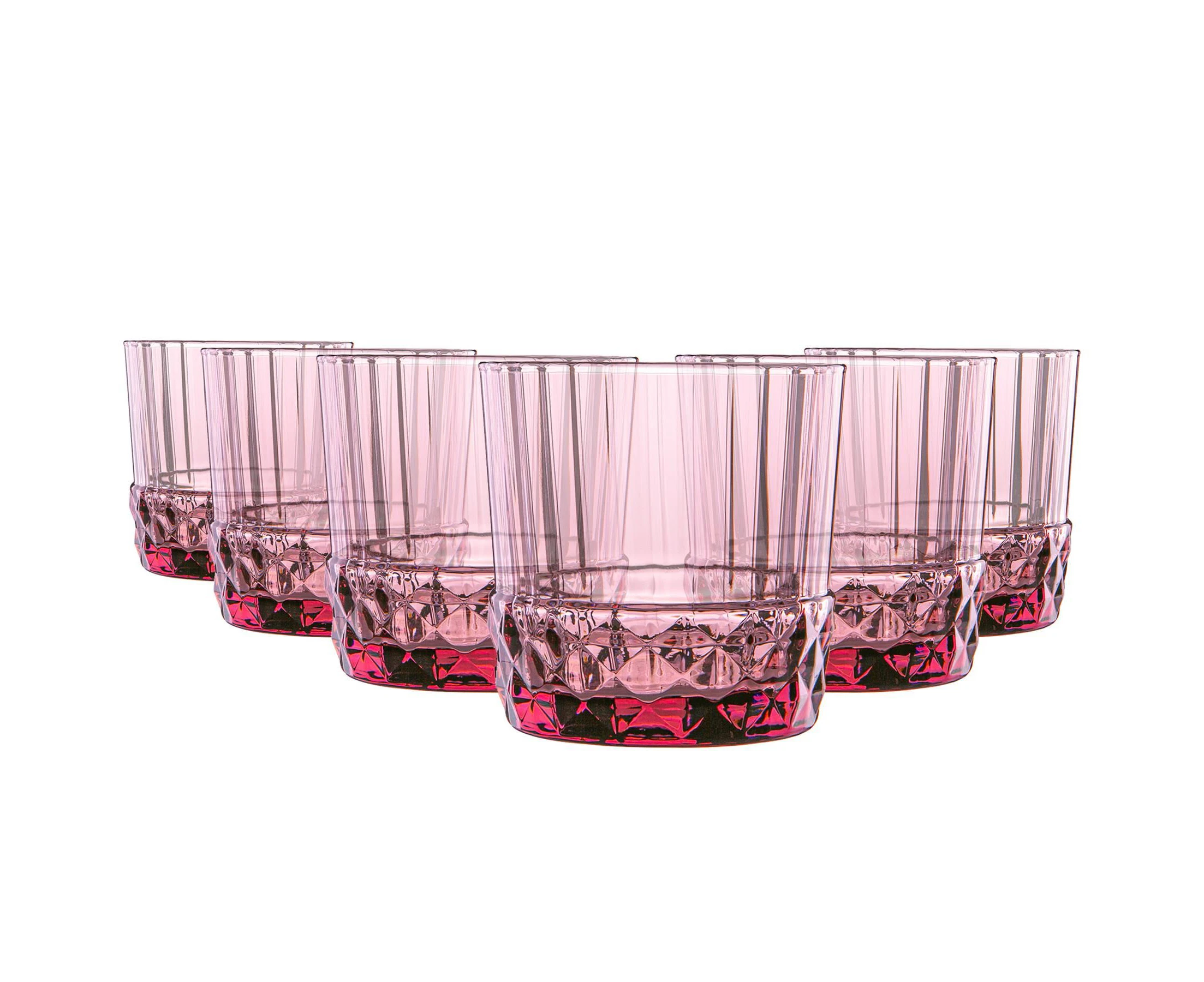 Bormioli Rocco America '20s Glass Whiskey Tumblers - 370ml - Lilac Rose - Pack of 12