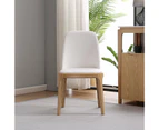 Chuck Luxe PU Leather and Solid Wood Dining Chair - White