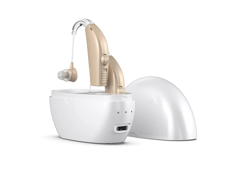 Hearing Aids for The Elderly Rechargeable Hearing Aids with Noise Cancelling - White