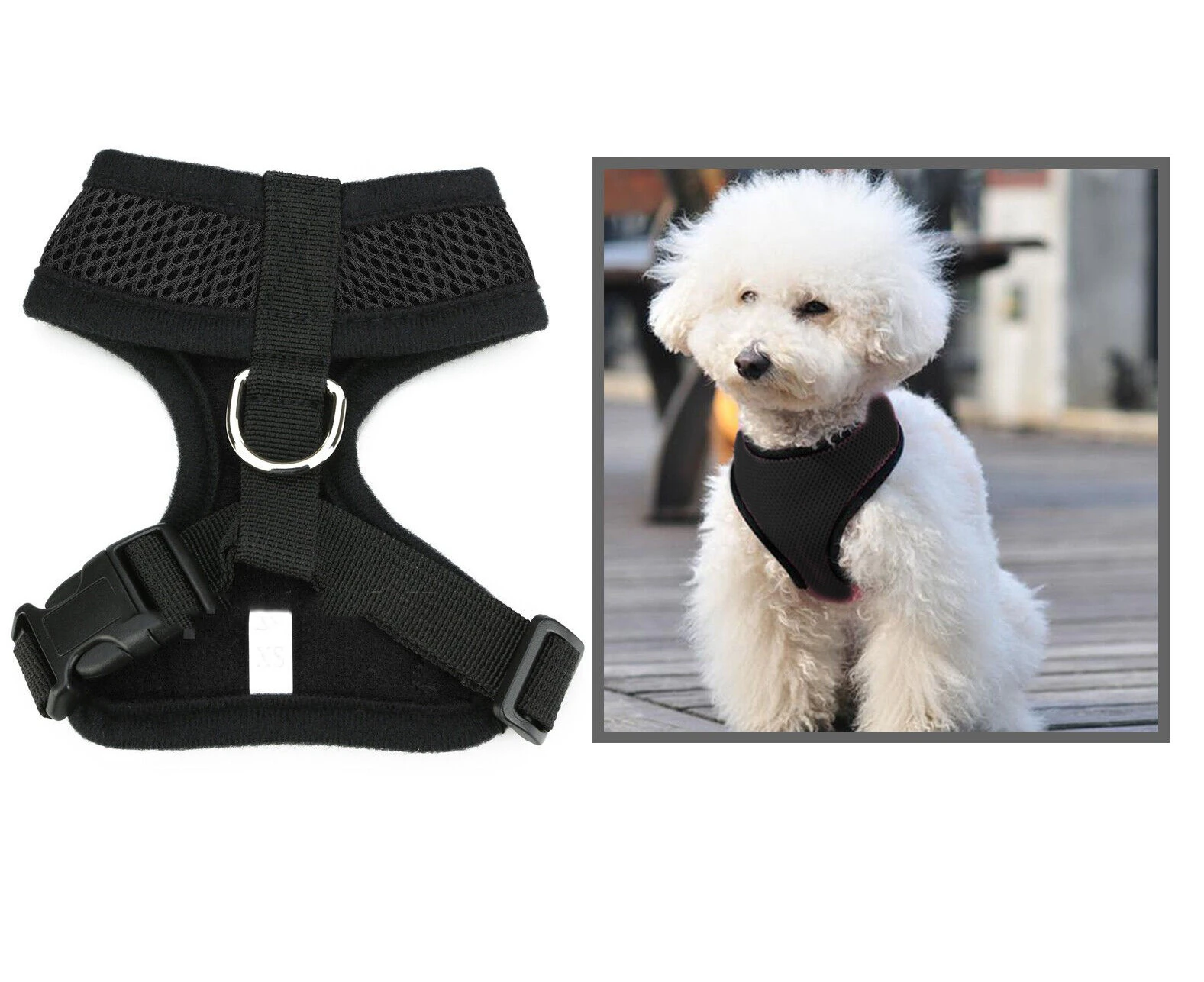 Black M Pet Dog Cat Puppy Soft Leash VEST Mesh Breathe Adjustable Harness Braces Clothes