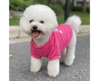 ishuif Pet Vest Letter Printing Soft Comfortable Wear Round Neck Dress Up Cute Summer Cat Dog T-shirt Blouse Home Supply-XS Rose Red