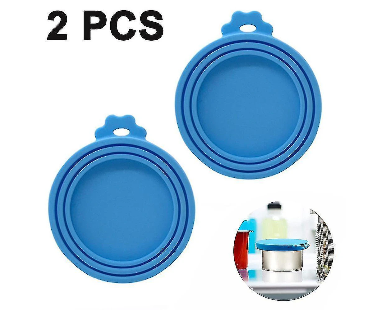 Pet Food Can Lids, Silicone Can Covers For Dog Cat Food, Universal Size Fit Small Medium Large Cans, 2 Pack-