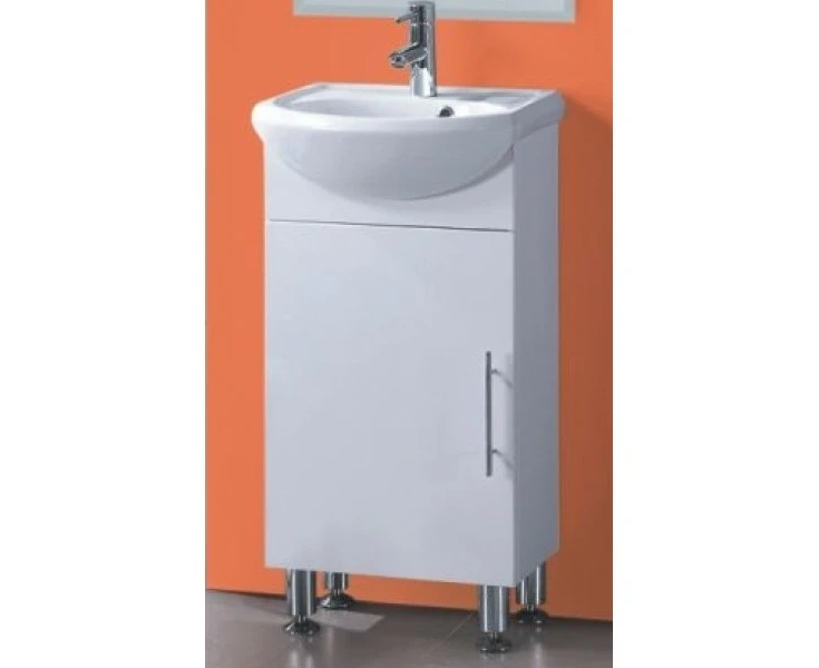 450W*360mm Semi-recessed White Vanity  Ensuite with Legs 1 Tap Hole