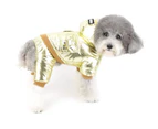 Pet clothes Golden pet hooded clothes Autumn and winter warm laser fabric quadruped dog clothes (m)