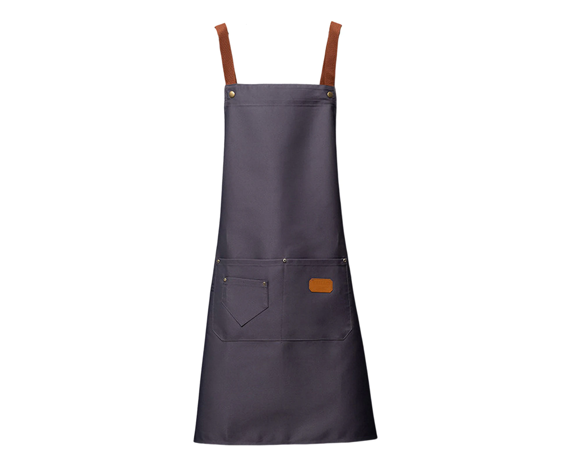 Apron Comfortable Breathable Waterproof Oilproof Wear-resistant Dirt-resistant with 2 Pockets Men Women Household Kitchen Apron Kitchen Supplies-Grey