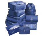 9 PCs Premium Travel Organizer Storage Bags - Gray