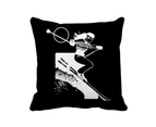 Winter Sport Skiing Black Pattern Throw Pillow Sleeping Sofa Cushion Cover