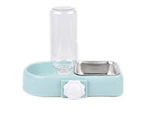 blue--Cage Dual Bowl, Crate Hang Bowl, Dog Bowl with Water Bottle,Removable Stainless Steel Bowls