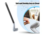 2 Pack Golf Toilet Brush, Long Handle Golf Brush Head Toilet Brush, Flexible Bendable Silicone Golf Toilet Bowl Cleaner Brush -Black