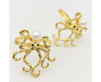 6pcs Octopus Napkin Ring with Pearl Set Napkin Buckle for Wedding Banquet Home