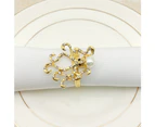 6pcs Octopus Napkin Ring with Pearl Set Napkin Buckle for Wedding Banquet Home