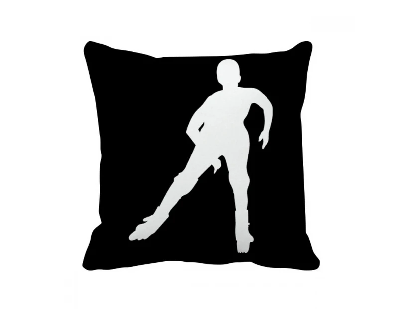 Winter Sport Skiing Black Outline Throw Pillow Sleeping Sofa Cushion Cover