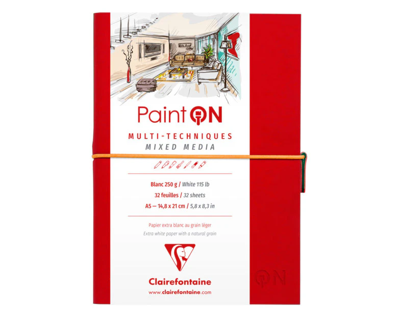 Cretacolor Paint On Bound Book A5 Extra White - Red