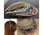 puluofuh Fashion Women's Irregular Rhinestone Headband Barrette Hairpin Clip Hair Decor-Green