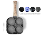 Non-Stick Fried Egg Pan, 18cm Kitchen Utensil Burger Frying Pan, 4 Hole Multipurpose Frying Pan, Omelette Pan