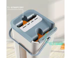 Rotating Self Wash Cleaning Wet and Dry Flat Mop Bucket Set