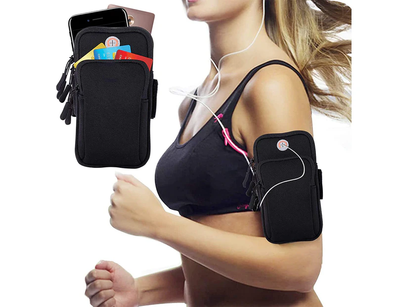 Universal Running Armband, Arm Cell Phone Holder Sports Armband for Running, Fitness and Gym Workouts,,Black