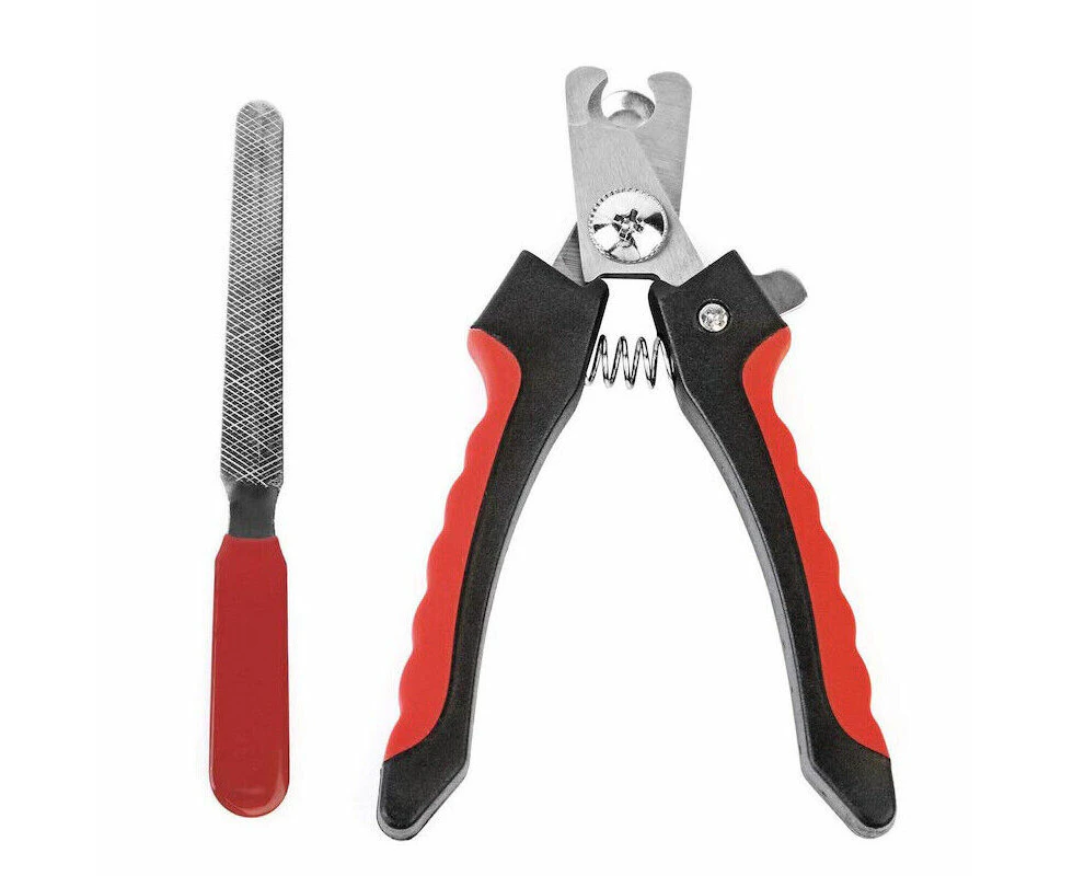 （Red Large for big animal)Pet Nail Cutter Clippers Scissor Dog Cat Rabbit Toe Claw Paw Heavy Duty Grooming