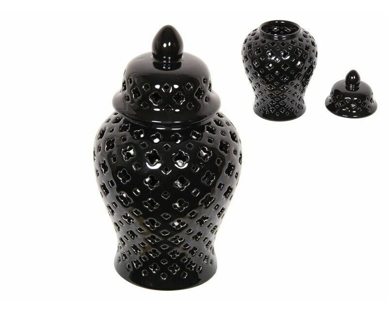 1pc 20cm Black Morrocan Ginger Jar Decor Hamptons Decorative Home Wedding Gift