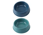 【Dark Blue】+【Dark Green】--Plastic Dog Bowls Food Dishes & Water Bowl for Dogs, Cats or Other Small Animals (2pcs, 中号)
