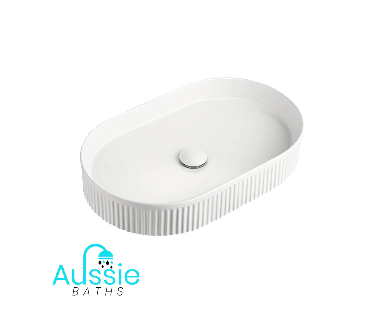 The Pill Fluted Bathroom Basin - Matte White