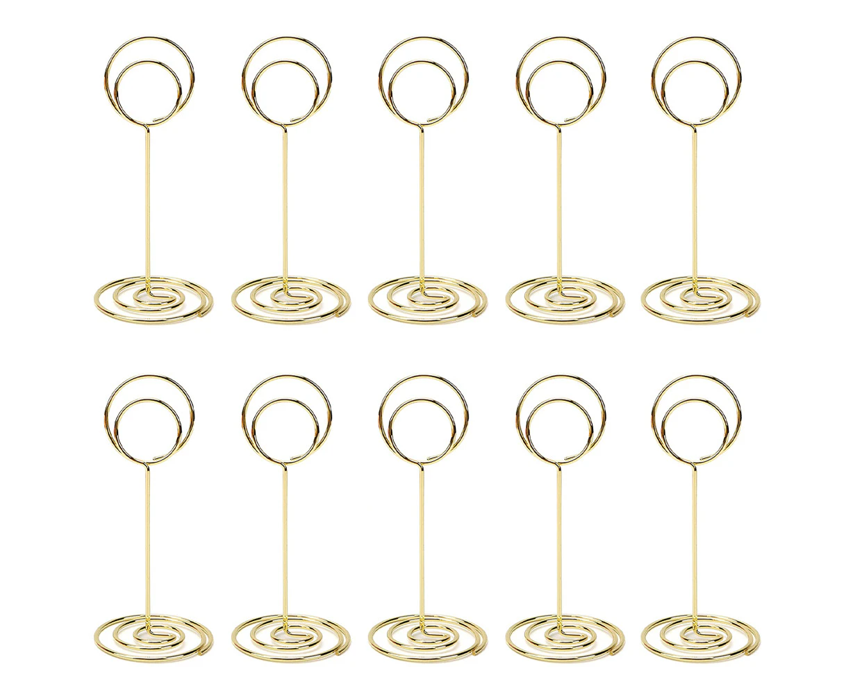 10Pcs Metal Table Number Stand Table Cardholder Photo Display Stands For Wedding Party Banquet Decoration