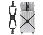 Adjustable Travel Luggage Strap Bag Bungees Elastic Suitcase Belt with Buckles for Add a Bag -Black