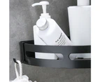 Shower Corner Shelf Shower Caddy Aluminum Bathroom Shelves，No Drilling-Elegant blackDouble triangle