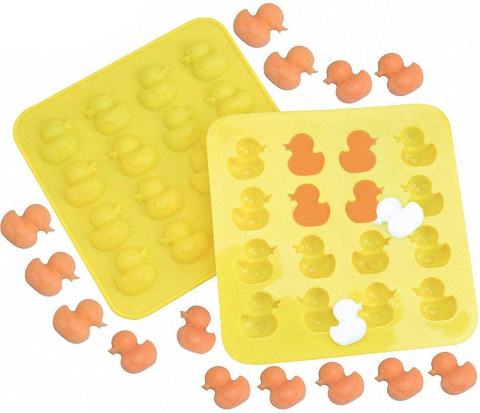 2-Pack Mini Size Rubber Duck Silicone Mold For Chocolate, Candy, Gummy, Jello, Ice Cube, Polymer Clay, Crayon Melt