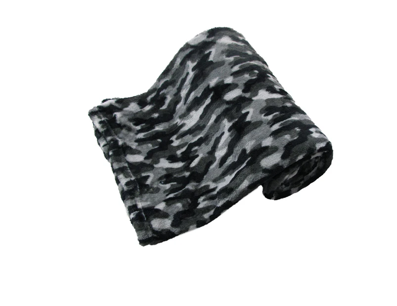 Army Camouflage Printed Coral Fleece Throw Blanket Rug 190gsm 127 x 152cm