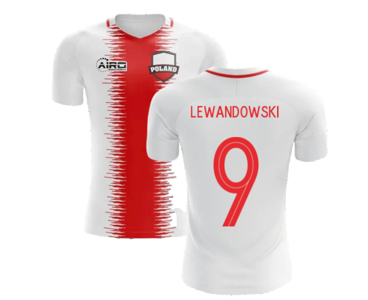 2023-2024 Poland Home Concept Football Shirt (Lewandowski 9) - Kids