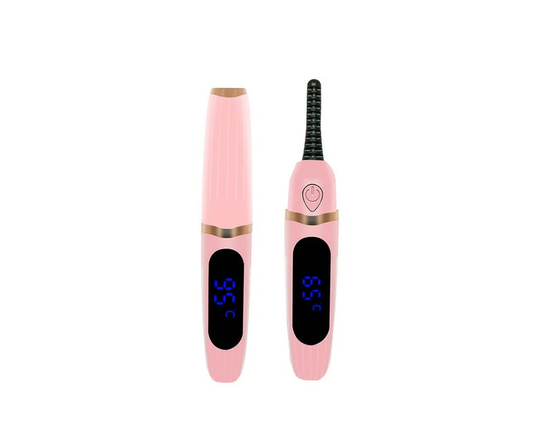 Electric Eyelash Curler 3  Gear Makeup  Lashes Curling Tool 2W Digital Display Portable  Styling Make Up Eyelashes Curl Supply - Pink