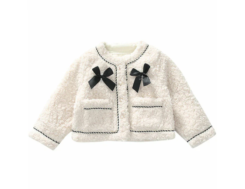 Dadawen Girls Sherpa Short Coat Toddler Winter Jacket Warm Outwear Clothes 2-10 Years