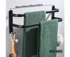 Bathroom Towel Rack Black Wall Mounted Towel Rails For Shower Kitchen Waterproof Door Rods With Double Hooks