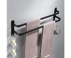 Bathroom Towel Rack Black Wall Mounted Towel Rails For Shower Kitchen Waterproof Door Rods With Double Hooks