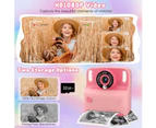 Instant Print Camera for Kids Christmas Birthday Girls Boys Age 3-12 Kids Zero Ink Print Photo Toy Instant Cameras 2.4 inch Screen with 32GB Card