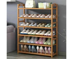 (6 Tiers) Layers Bamboo Shoe Rack Storage Organizer Wooden Shelf Stand Shelves