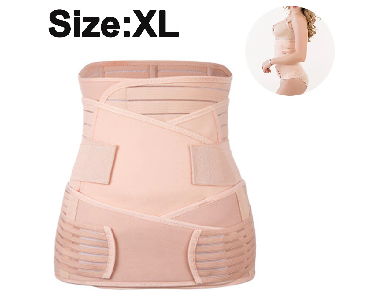 Abdominal Support Belt, 3 In 1 Girdle Postpartum Belly Girdle Support Recovery Waist Pelvic Band Body Shaper Postnatal Shapewear - Xl