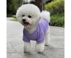 ishuif Pet Vest Letter Printing Soft Comfortable Wear Round Neck Dress Up Cute Summer Cat Dog T-shirt Blouse Home Supply-M Purple