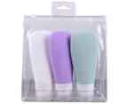 puluofuh 3Pcs 60/90ml Portable Travel Lotion Shampoo Press Bottle Empty Storage Container-2# 90ML