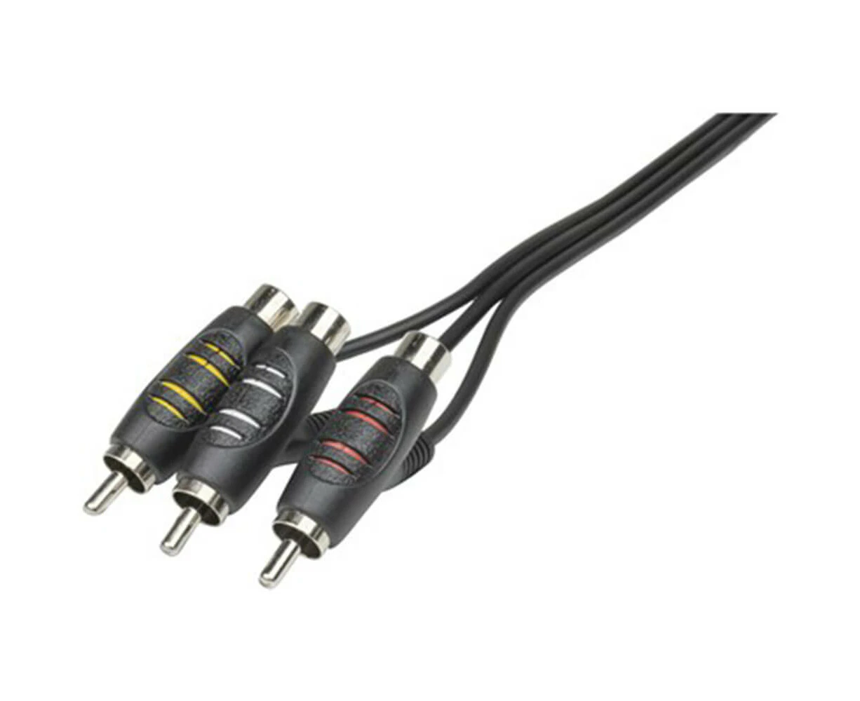 Digitech 3 RCA Piggyback Plugs to 3 RCA Plugs Audio Visual Cable 1.5m