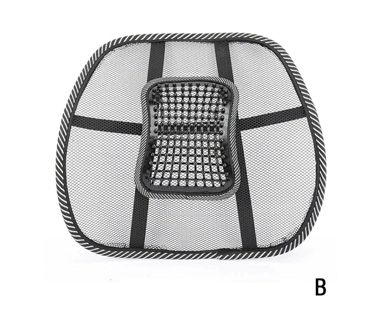 Universal Car Back Support Chair Massage Lumbar Support Waist Cushion Mesh Ventilate Cushion Pad for Car Office Home—B