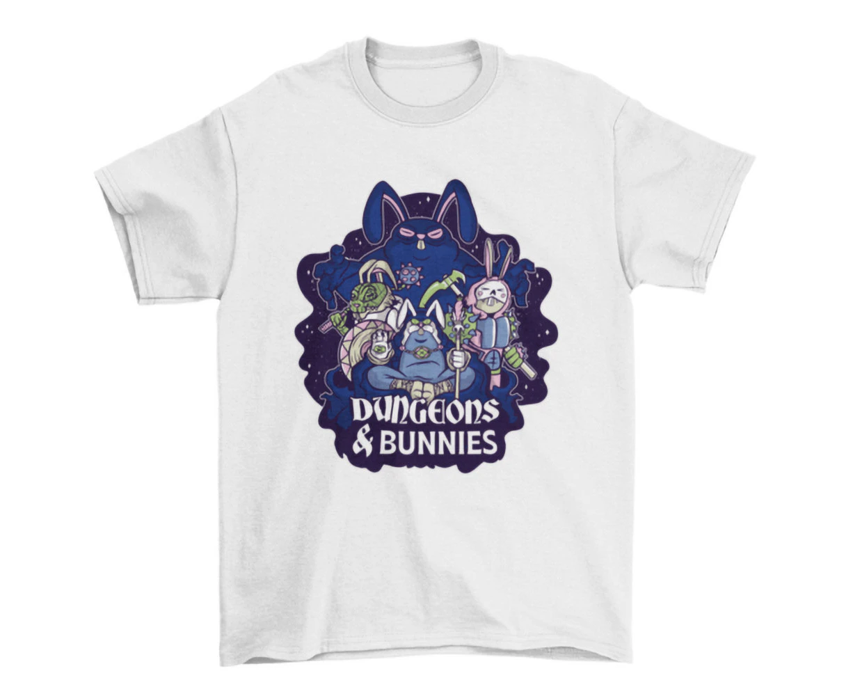 Dungeons and Bunnies Graphic Tee - Fantasy RPG Gamer Shirt T-Shirt - Clear