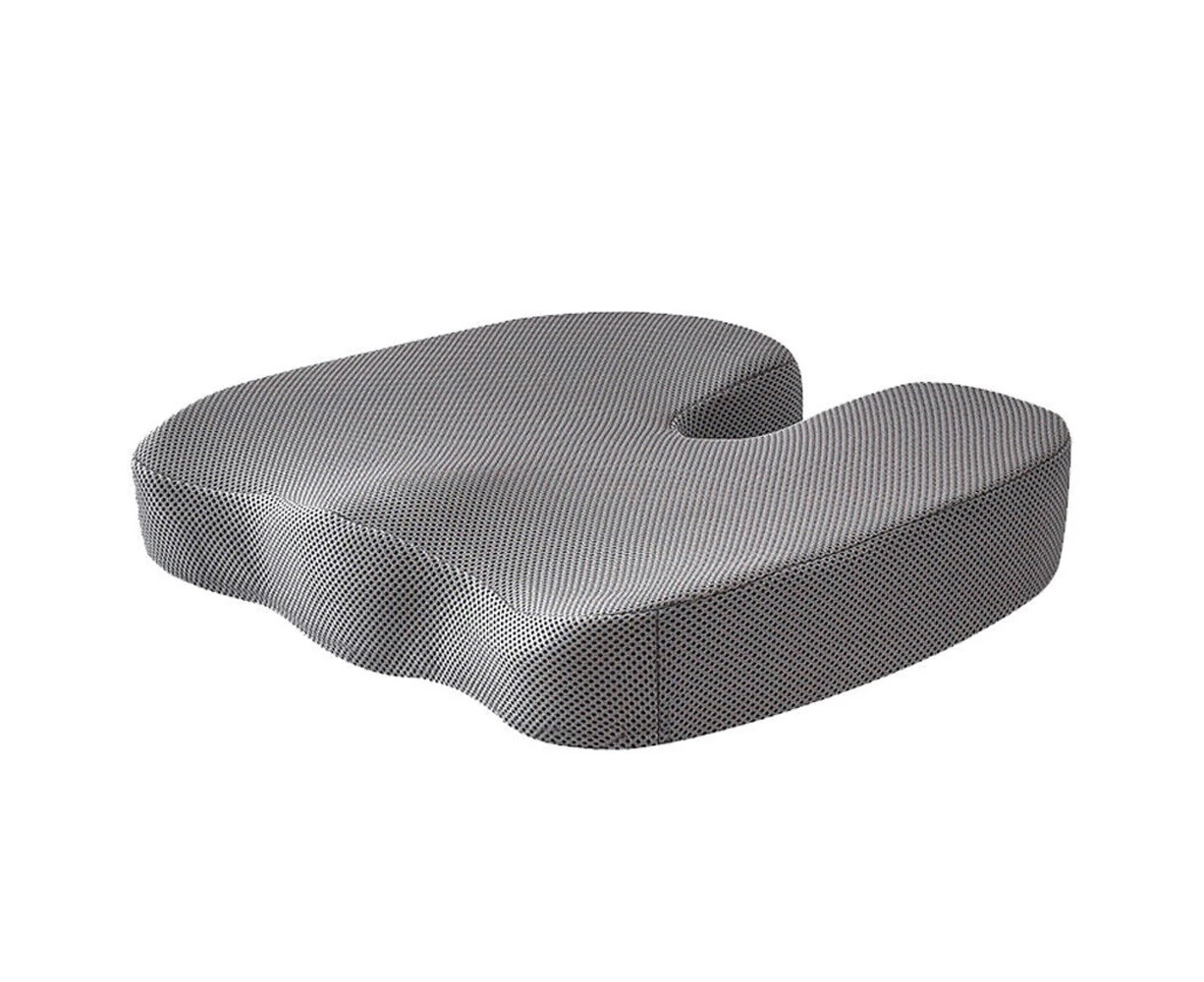 Orthopaedic Memory Foam Seat Coccyx Cushion Support Back Pain Chair Pillow Car Grey