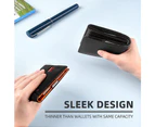 Men Wallet Passport 12 Card Holder Money Clip RFID Bifold Leather Slots Pocket-Black Orange