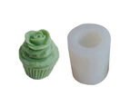 Cup Cake Shape Candle Silicone Mold Decor Gypsum Epoxy Resin Candle Mould - Small Flower Cream C