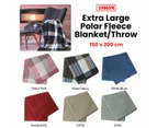 180GSM Extra Large Polar Fleece Throw Blanket 150 x 200cm - Steel Blue