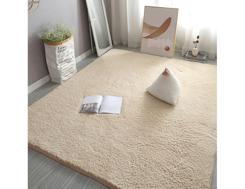 Soft Shaggy Rug Fluffy Plush Area Rug Bedroom Carpet Home Decor-Camel