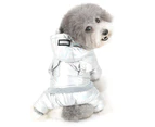 Pet clothes Autumn and winter warm laser fabric quadruped dog clothes Silver pet hoodies (s)